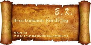 Breitenbach Kerény névjegykártya